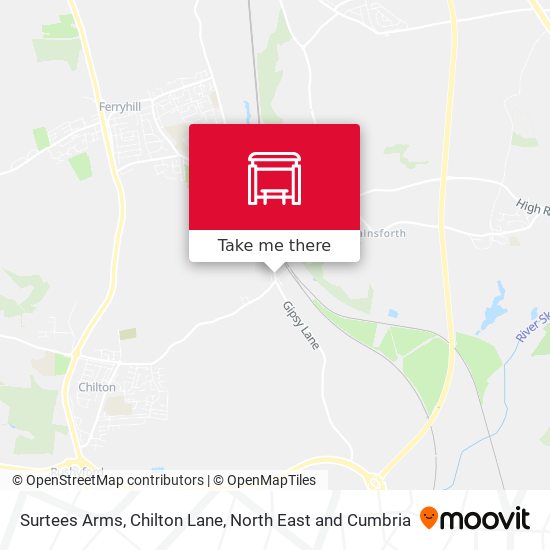 Surtees Arms, Chilton Lane map