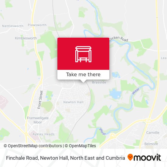 Finchale Road, Newton Hall map