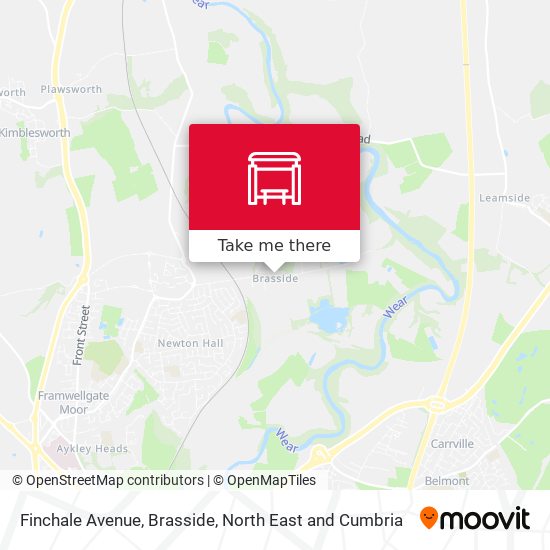 Finchale Avenue, Brasside map