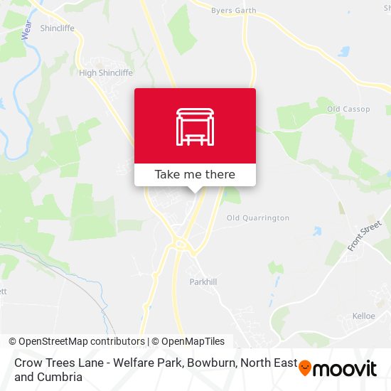 Crow Trees Lane - Welfare Park, Bowburn map