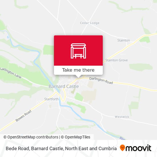 Bede Road, Barnard Castle map