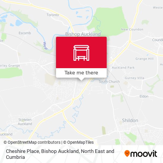 Cheshire Place, Bishop Auckland map