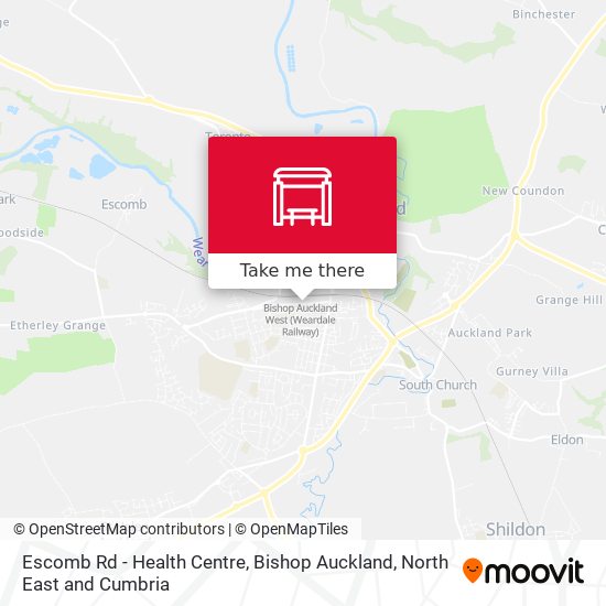 Escomb Rd - Health Centre, Bishop Auckland map