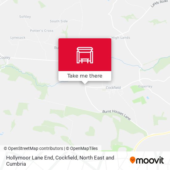 Hollymoor Lane End, Cockfield map