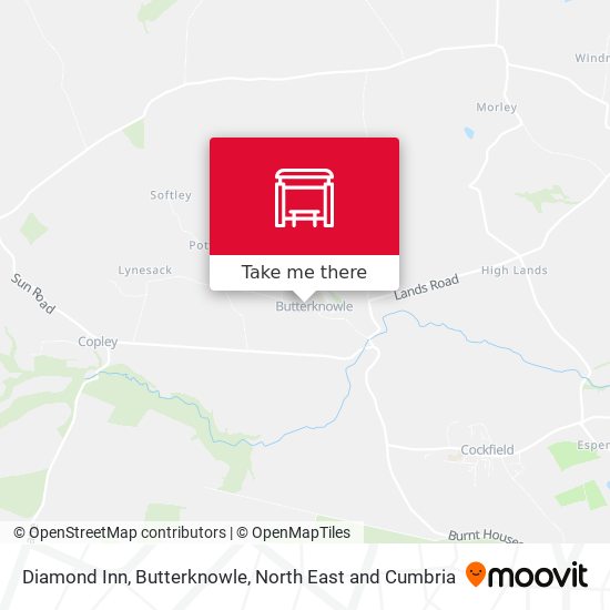 Diamond Inn, Butterknowle map