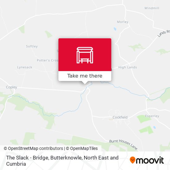 The Slack - Bridge, Butterknowle map