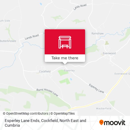Esperley Lane Ends, Cockfield map