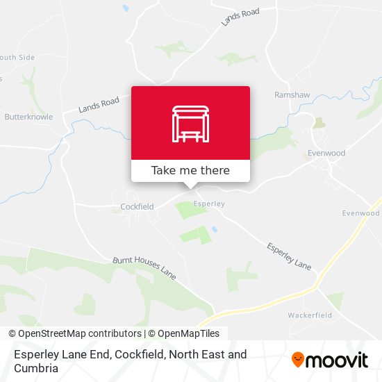 Esperley Lane End, Cockfield map