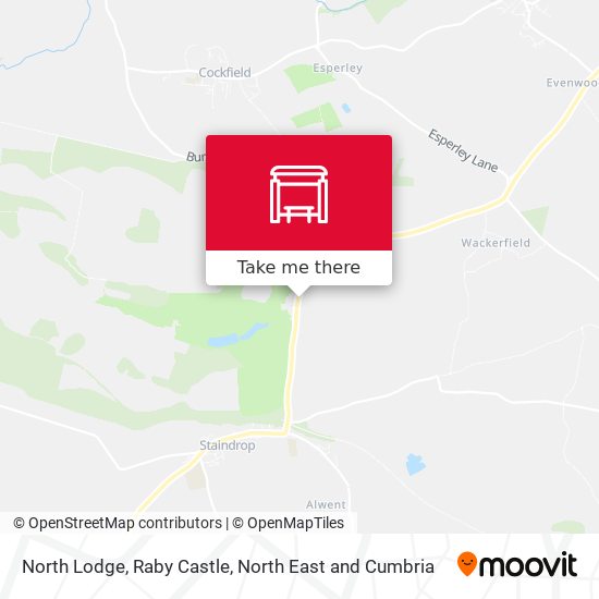 North Lodge, Raby Castle map