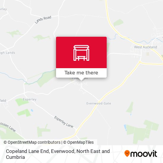 Copeland Lane End, Evenwood map