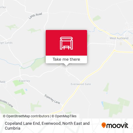 Copeland Lane End, Evenwood map