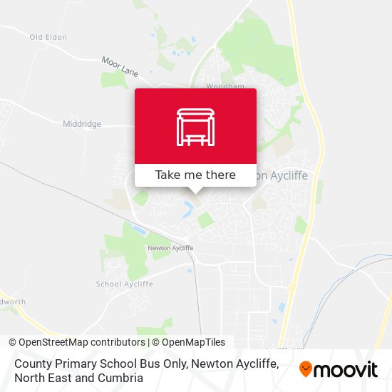 County Primary School Bus Only, Newton Aycliffe map