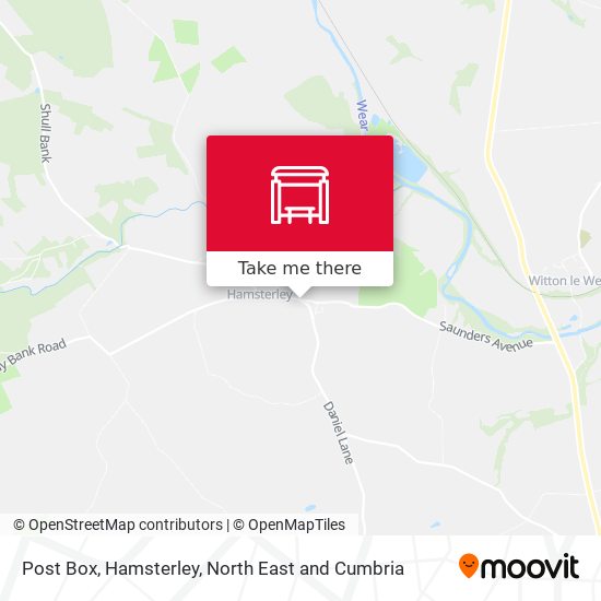 Post Box, Hamsterley map