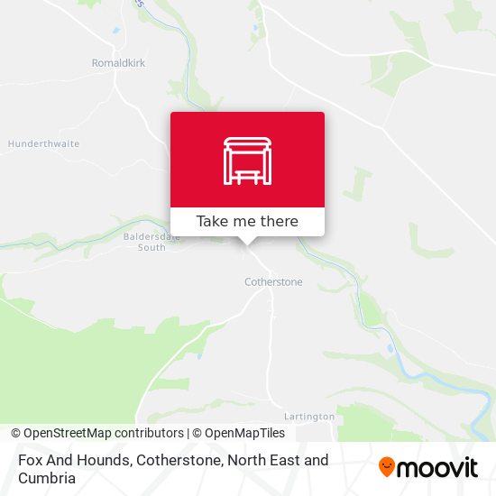 Fox And Hounds, Cotherstone map