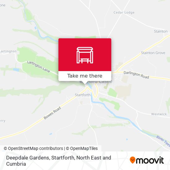 Deepdale Gardens, Startforth map