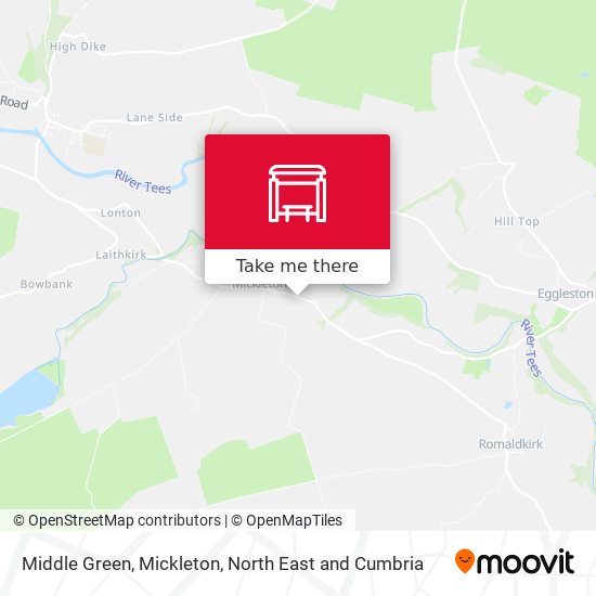 Middle Green, Mickleton map