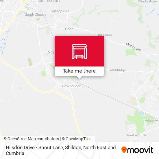 Hilsdon Drive - Spout Lane, Shildon map