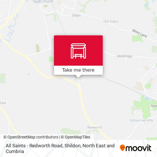 All Saints - Redworth Road, Shildon map