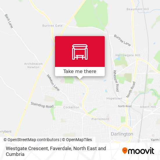 Westgate Crescent, Faverdale map