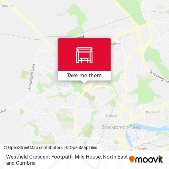 Westfield Crescent Footpath, Mile House map