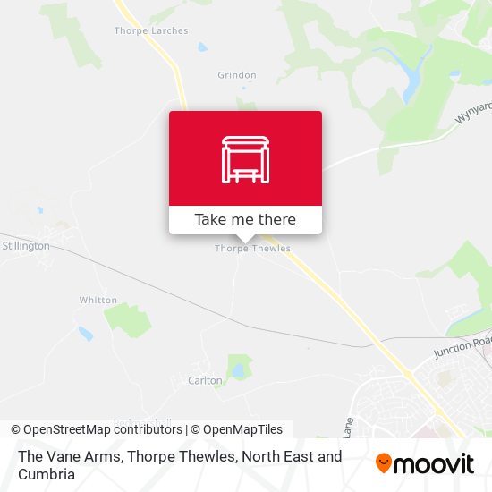 The Vane Arms, Thorpe Thewles map