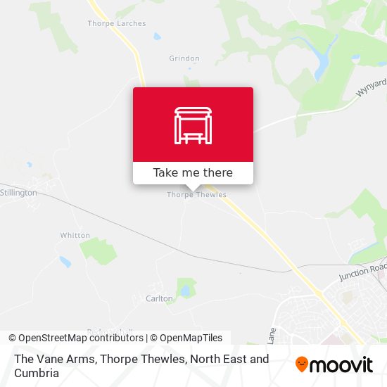 The Vane Arms, Thorpe Thewles map