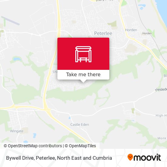 Bywell Drive, Peterlee map