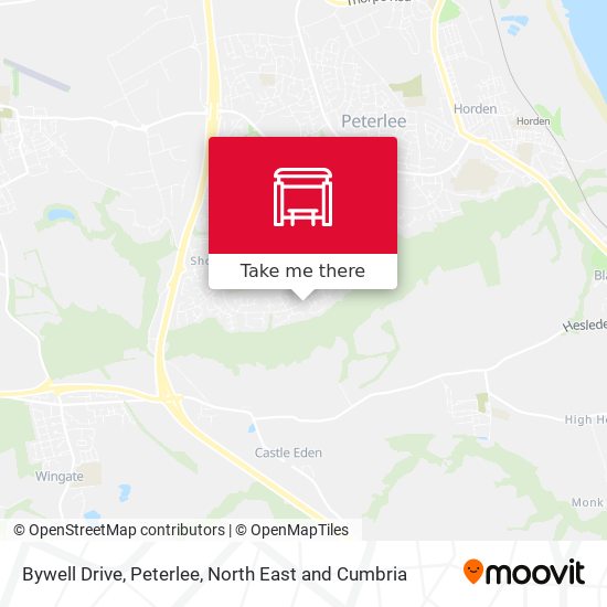 Bywell Drive, Peterlee map