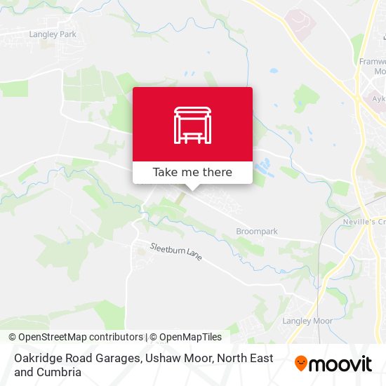 Oakridge Road Garages, Ushaw Moor map