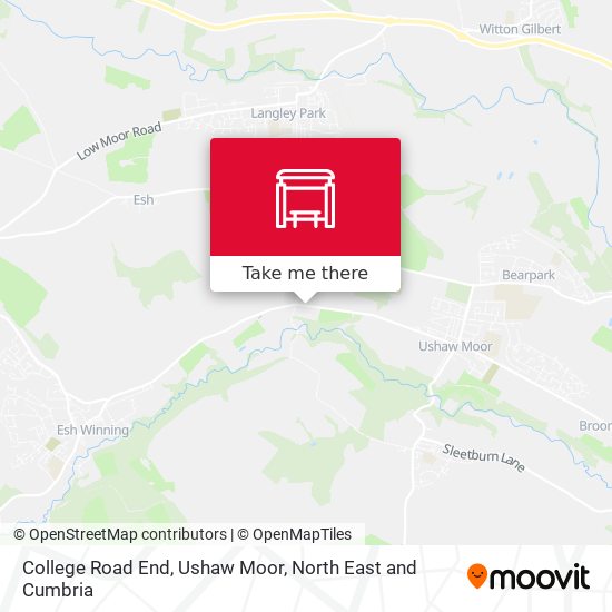 College Road End, Ushaw Moor map