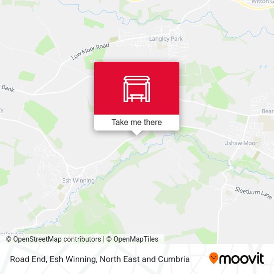 Road End, Esh Winning map