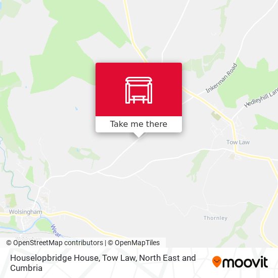 Houselopbridge House, Tow Law map