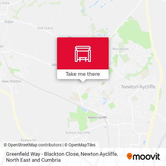 Greenfield Way - Blackton Close, Newton Aycliffe map