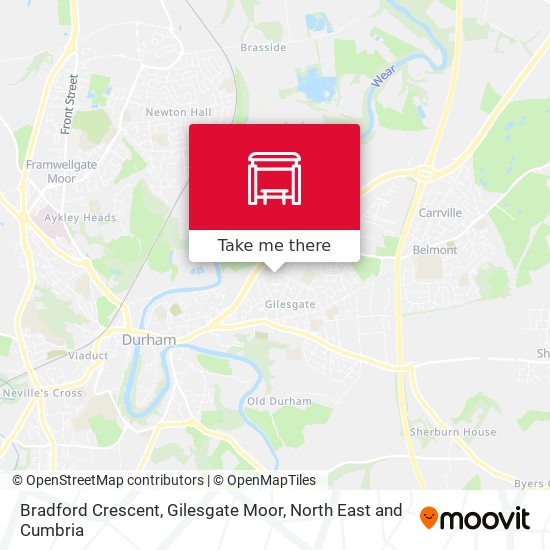Bradford Crescent, Gilesgate Moor map