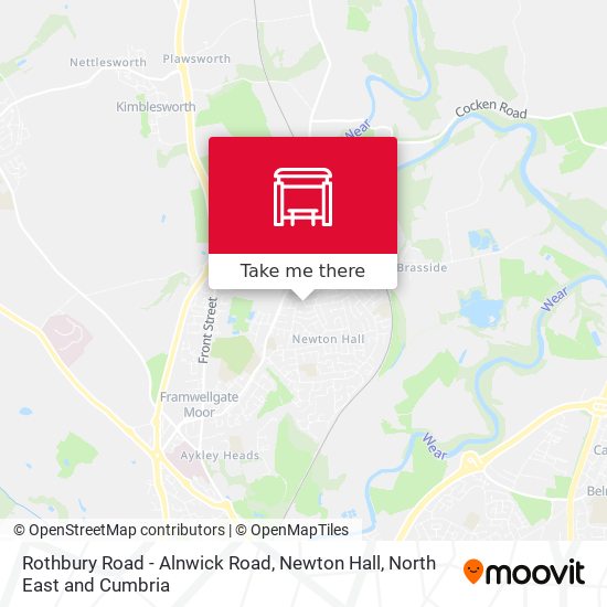Rothbury Road - Alnwick Road, Newton Hall map
