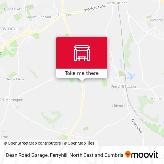 Dean Road Garage, Ferryhill map