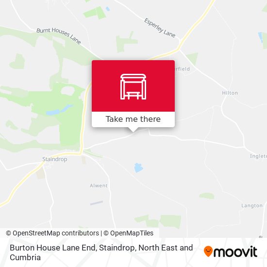 Burton House Lane End, Staindrop map