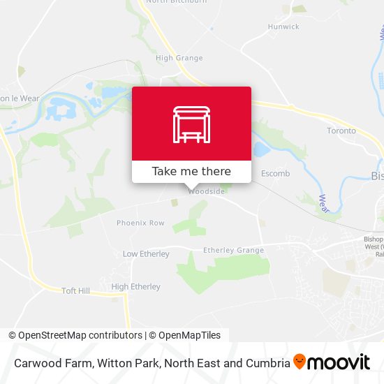 Carwood Farm, Witton Park map