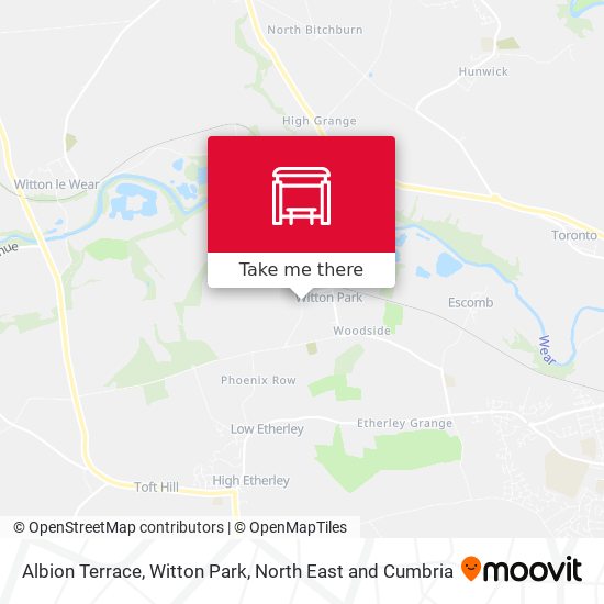 Albion Terrace, Witton Park map