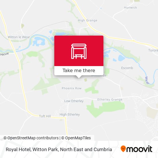 Royal Hotel, Witton Park map