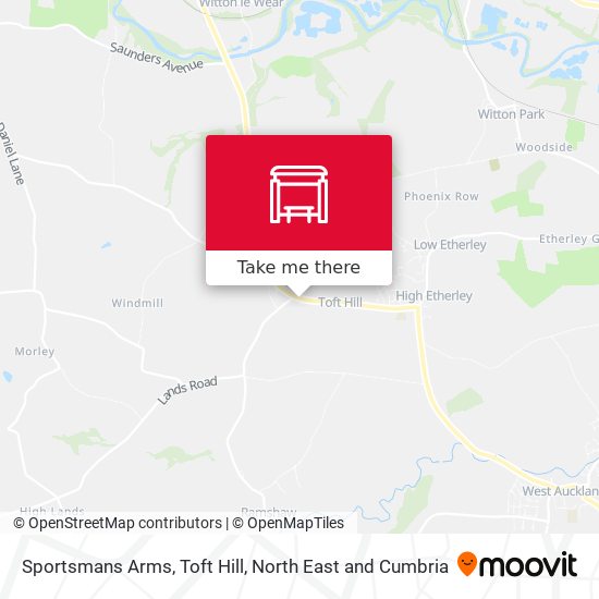 Sportsmans Arms, Toft Hill map