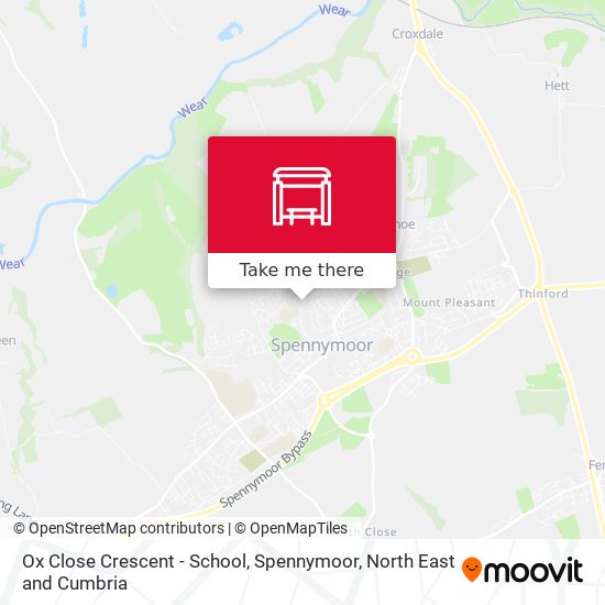 Ox Close Crescent - School, Spennymoor map