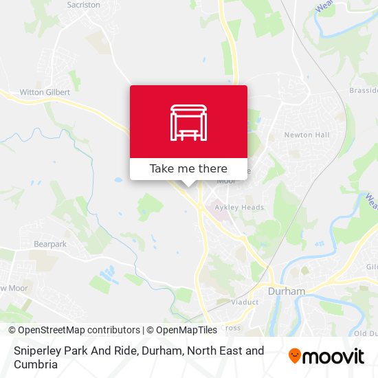 Sniperley Park And Ride, Durham map