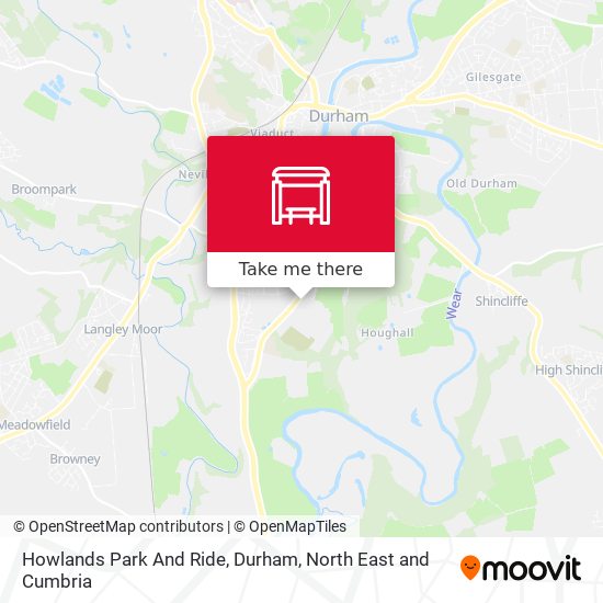 Howlands Park And Ride, Durham map