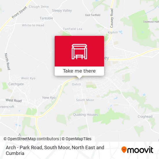 Arch - Park Road, South Moor map
