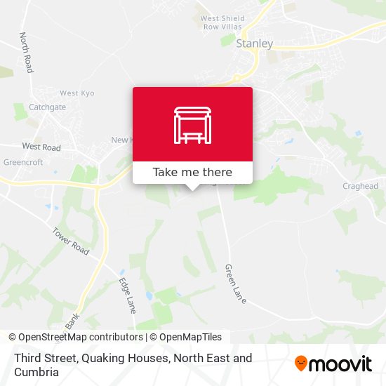 Third Street, Quaking Houses map