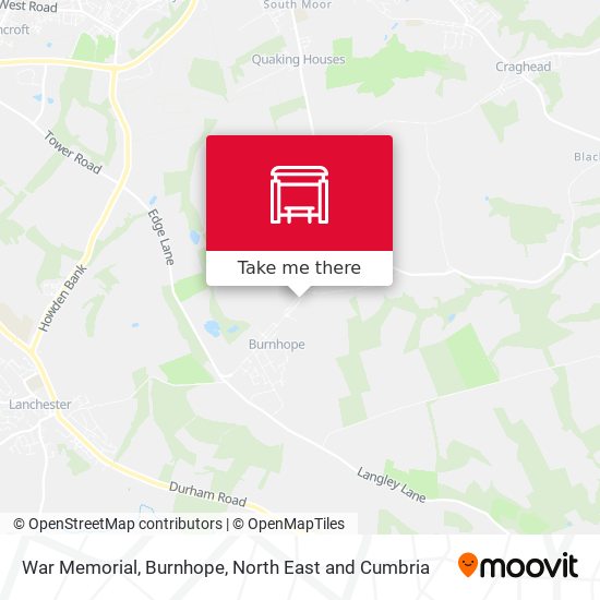 War Memorial, Burnhope map