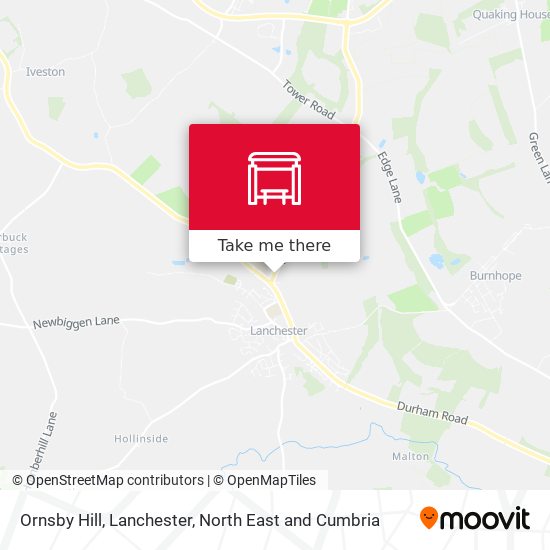 Ornsby Hill, Lanchester map