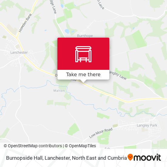 Burnopside Hall, Lanchester map