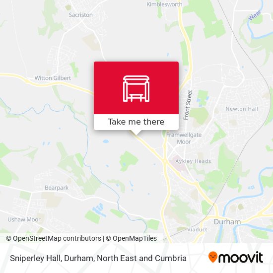 Sniperley Hall, Durham map